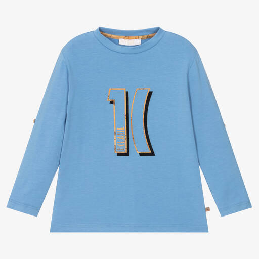 Alviero Martini-Boys Blue Geo Map Top | Childrensalon Outlet