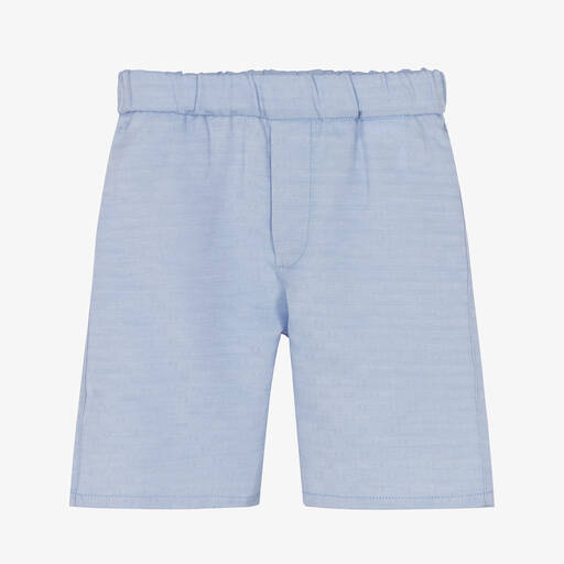 Alviero Martini-Boys Blue Monogram Jacquard Shorts | Childrensalon Outlet