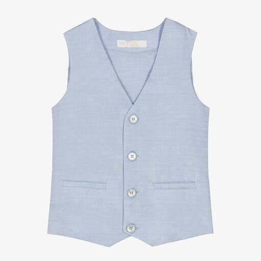 Alviero Martini-Boys Blue Monogram Waistcoat | Childrensalon Outlet