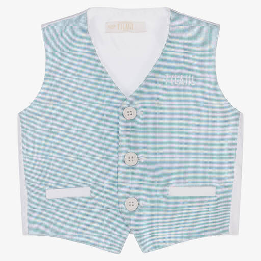 Alviero Martini-Boys Blue & White 1a Classe Logo Waistcoat | Childrensalon Outlet