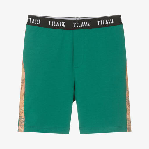 Alviero Martini-Boys Green Cotton Geo Shorts | Childrensalon Outlet