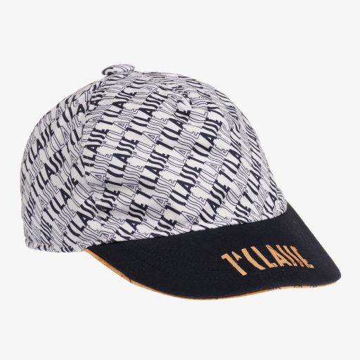 Alviero Martini-Boys White & Blue Logo Cap | Childrensalon Outlet