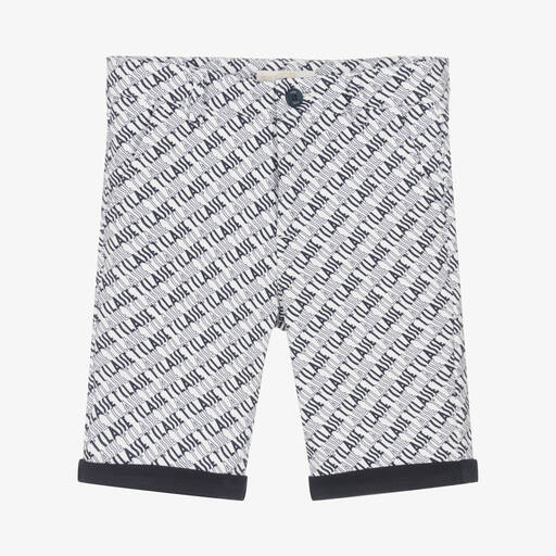 Alviero Martini-Boys White Cotton Shorts  | Childrensalon Outlet