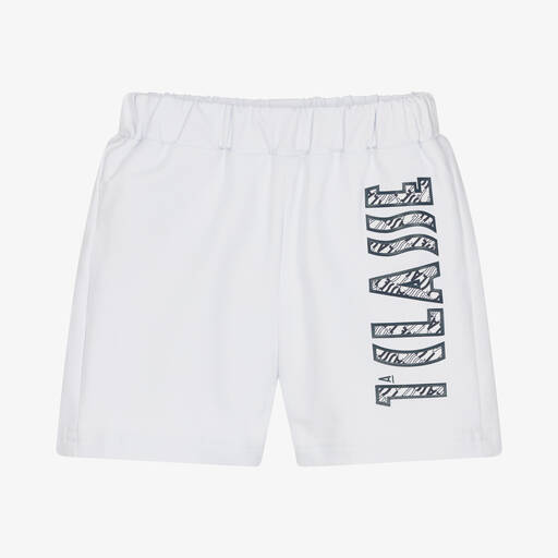 Alviero Martini-Boys White Cotton Shorts  | Childrensalon Outlet