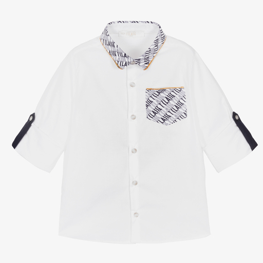 Alviero Martini-Boys White Logomania Shirt | Childrensalon Outlet