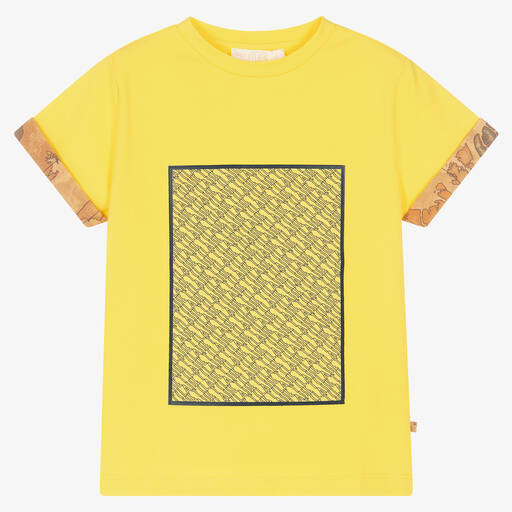 Alviero Martini-Boys Yellow Cotton T-Shirt   | Childrensalon Outlet