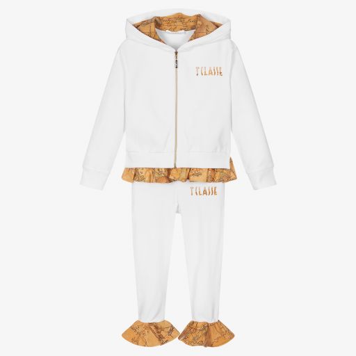 Alviero Martini-Girls White Geo Map Tracksuit | Childrensalon Outlet