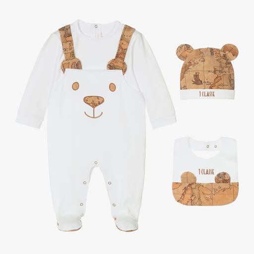 Alviero Martini-Комплект с кремовым комбинезоном из хлопка | Childrensalon Outlet