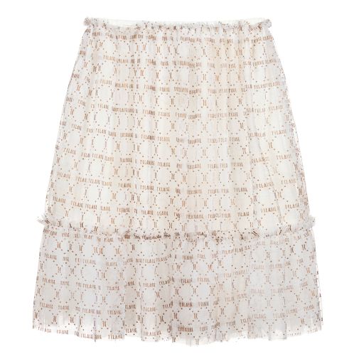 Alviero Martini-Тюлевая юбка цвета айвори | Childrensalon Outlet