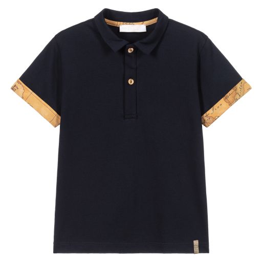 Alviero Martini-Polo bleu marine Carte géo | Childrensalon Outlet