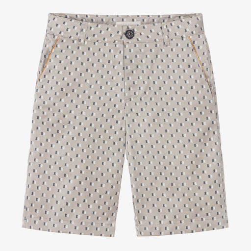 Alviero Martini-Short beige à monogrammes ado | Childrensalon Outlet