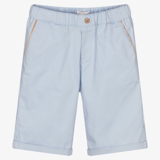 Alviero Martini-Teen Boys Blue Cotton Shorts | Childrensalon Outlet