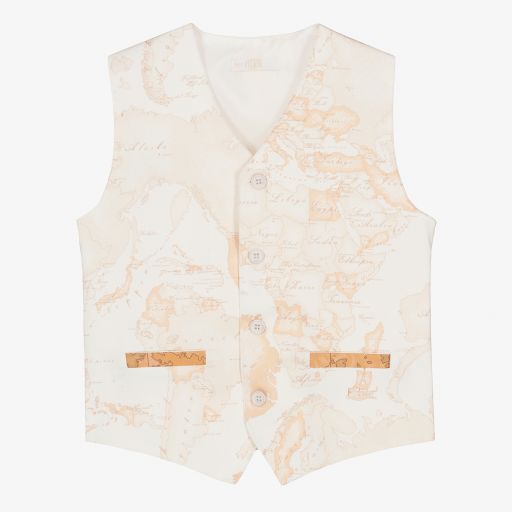 Alviero Martini-Teen Boys Geo Map Waistcoat | Childrensalon Outlet