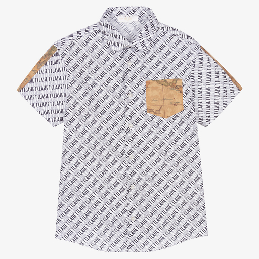 Alviero Martini-Teen Boys White Cotton Shirt | Childrensalon Outlet