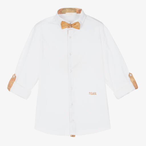 Alviero Martini-Teen Boys White Cotton Shirt | Childrensalon Outlet