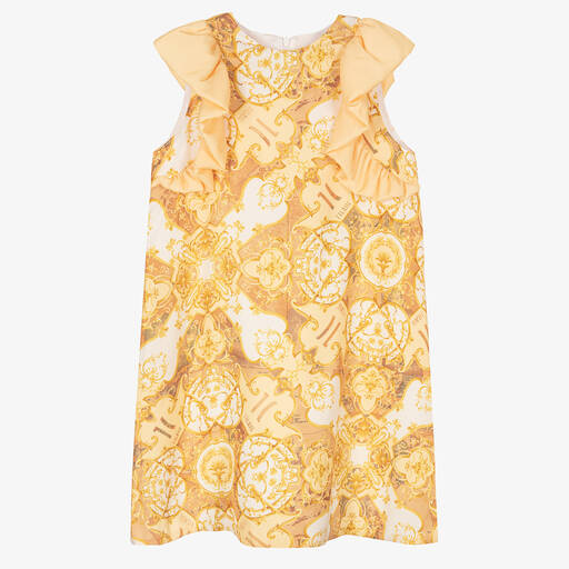 Alviero Martini-Teen Girls Gold A-Line Logo Dress | Childrensalon Outlet