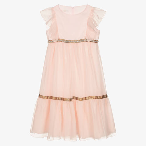 Alviero Martini-Teen Girls Pink Geo Map Chiffon Dress | Childrensalon Outlet