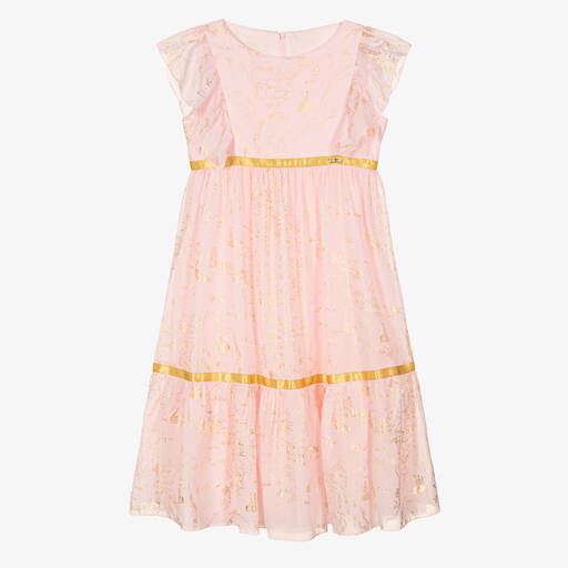 Alviero Martini-Teen Girls Pink & Gold Geo Map Dress | Childrensalon Outlet
