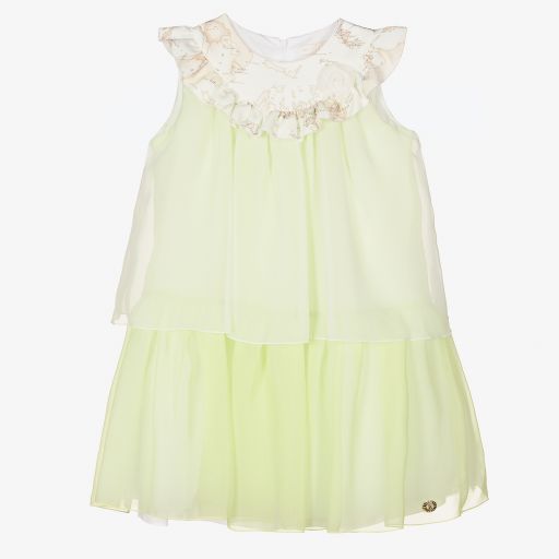 Alviero Martini-Grünes Teen Chiffonkleid mit Landkarte | Childrensalon Outlet