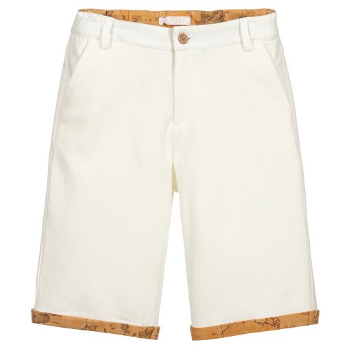 Alviero Martini-Short blanc Carte géo Ado | Childrensalon Outlet