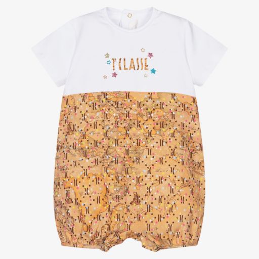 Alviero Martini-White & Beige Geo Map Shortie | Childrensalon Outlet