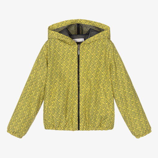Alviero Martini-Yellow Logo Hooded Jacket | Childrensalon Outlet