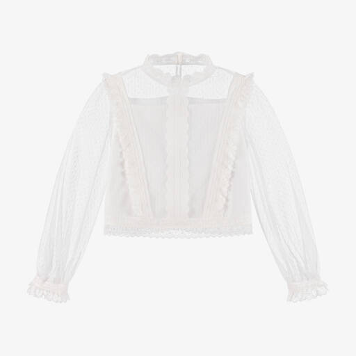 Amaya-Girls Off-White Tulle Top | Childrensalon Outlet