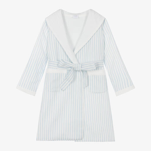 AMIKI Children-Boys Blue Stripe Dressing Gown | Childrensalon Outlet