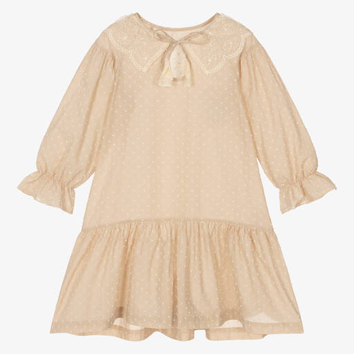 AMIKI Children-Бежевая ночная рубашка из хлопка для девочек | Childrensalon Outlet