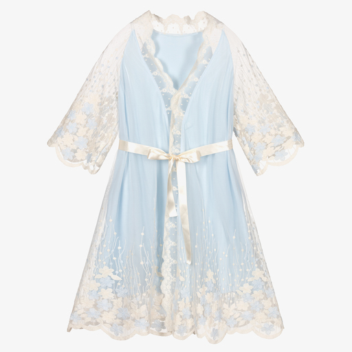 AMIKI Children-Girls Ivory Lace Dressing Gown | Childrensalon Outlet