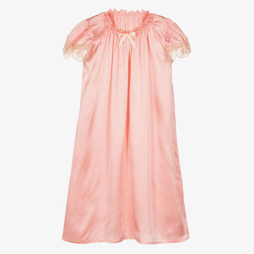 AMIKI Children-Розовая ночная рубашка из шелкового сатина | Childrensalon Outlet