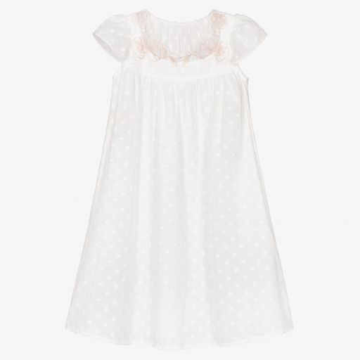 AMIKI Children-Girls White Cotton Nightdress | Childrensalon Outlet