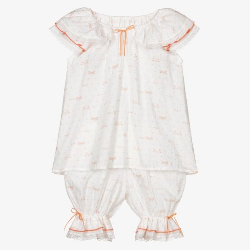 AMIKI Children-Girls White Cotton Pyjamas | Childrensalon Outlet