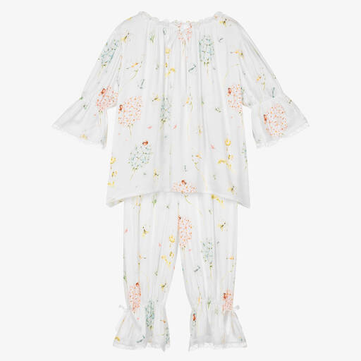 AMIKI Children-Girls White Ladybird & Floral Pyjamas | Childrensalon Outlet