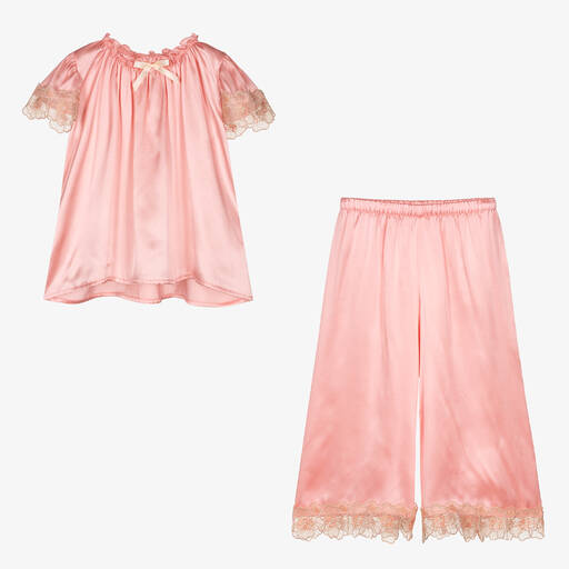 AMIKI Children-Teen Girls Dark Pink Silk Pyjamas | Childrensalon Outlet