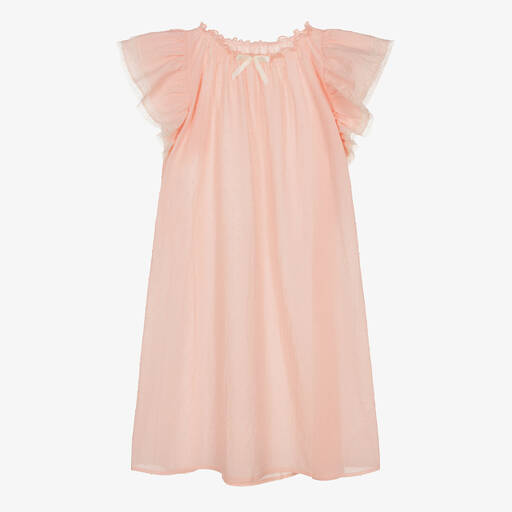 AMIKI Children-Teen Girls Pink Cotton Plumetti Nightdress | Childrensalon Outlet