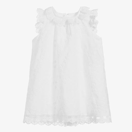 Ancar-Baby White Cotton Dress Set | Childrensalon Outlet
