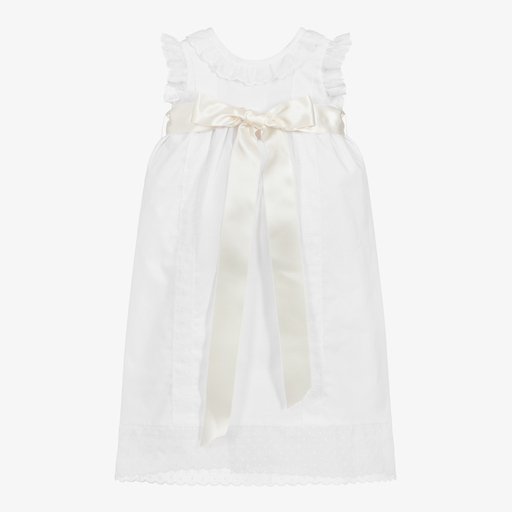 Ancar-White & Ivory Cotton Day Gown | Childrensalon Outlet