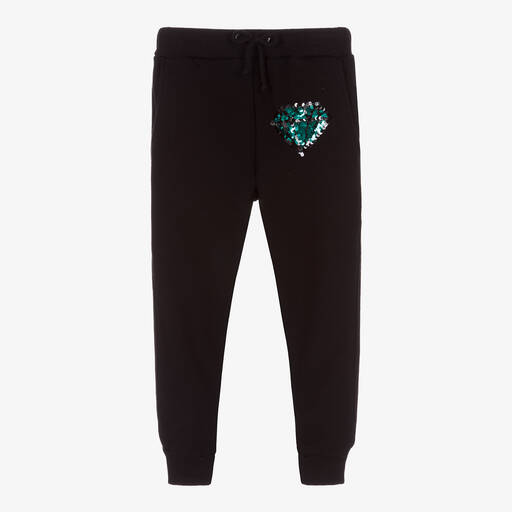 Andorine-Girls Black Cotton Joggers | Childrensalon Outlet