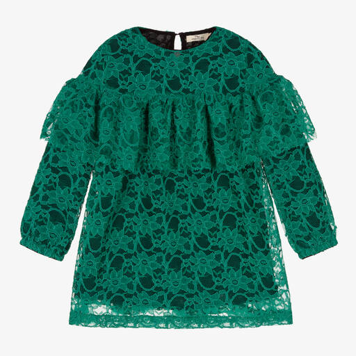 Andorine-Girls Green Lace Dress | Childrensalon Outlet