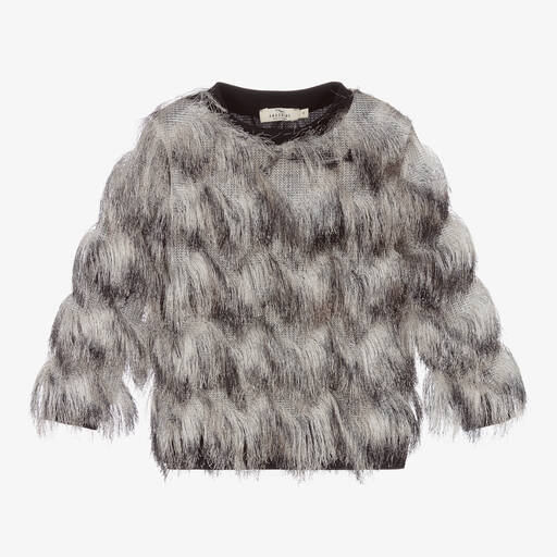Andorine-Girls Grey & Black Sweatshirt | Childrensalon Outlet