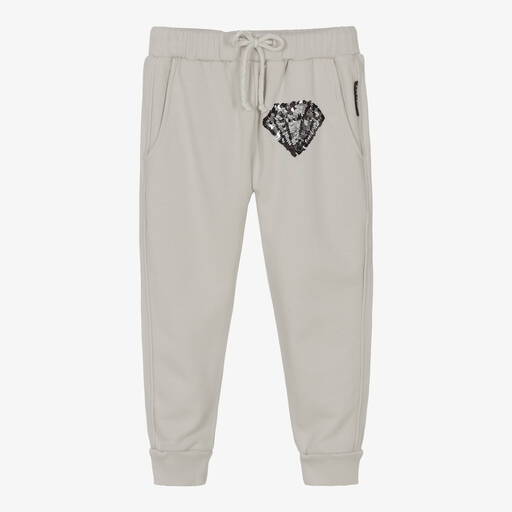 Andorine-Girls Grey Cotton Joggers | Childrensalon Outlet