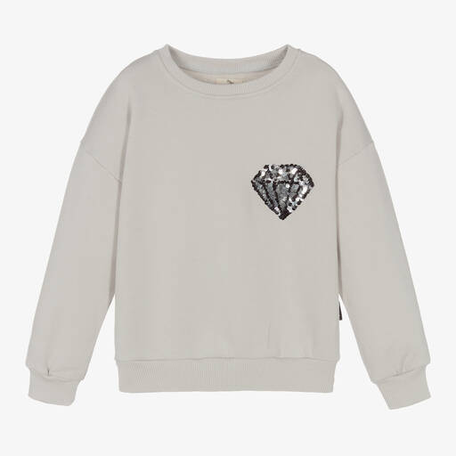 Andorine-Girls Grey Cotton Sweatshirt | Childrensalon Outlet