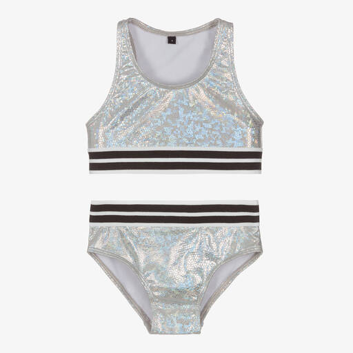 Andorine-Girls Iridescent Silver Bikini | Childrensalon Outlet