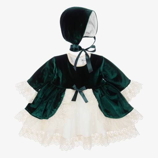 Andreeatex-Girls Emerald Velvet Dress Set | Childrensalon Outlet