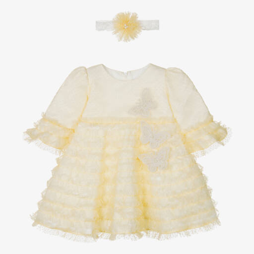 Andreeatex-Girls Yellow Tulle Ruffle Ensemble | Childrensalon Outlet