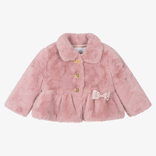 Angel's Face-Baby Girls Pink Faux Fur Jacket | Childrensalon Outlet
