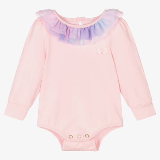 Angel's Face-Baby Girls Pink Tulle Collar Bodysuit | Childrensalon Outlet