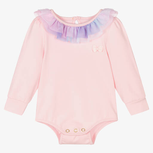 Angel's Face-Rosa Body mit Tüllkragen für Babys | Childrensalon Outlet