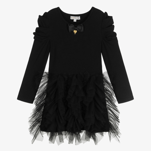 Angel's Face-Черное платье из джерси и тюля | Childrensalon Outlet